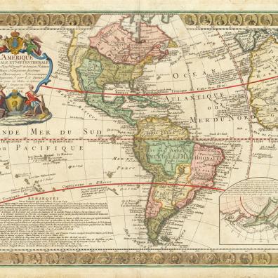 Map of America by Guillaume Danet, Paris, 1766